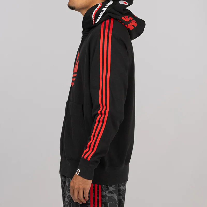 X Bape Shark Full Zip Hoodie - Black - Image 4