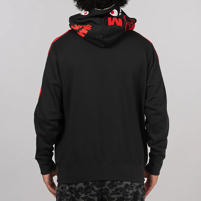 X Bape Shark Full Zip Hoodie - Black - Image 5