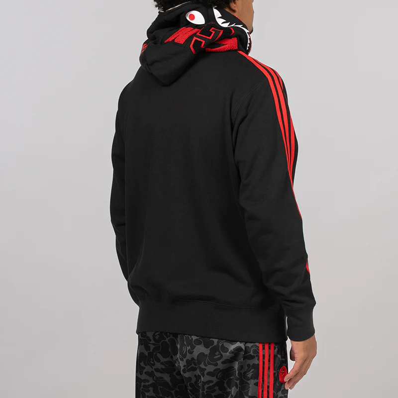 X Bape Shark Full Zip Hoodie - Black - Image 6