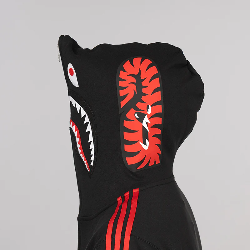 X Bape Shark Full Zip Hoodie - Black - Image 7