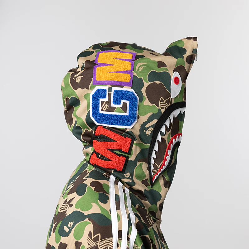 X Bape Shark Track Hoodie Jacket - Crew Green - Image 3