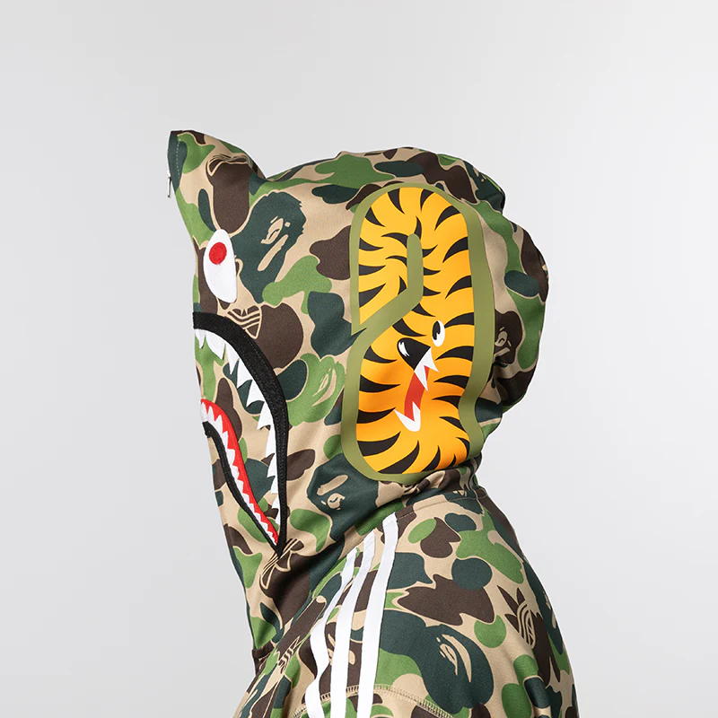 X Bape Shark Track Hoodie Jacket - Crew Green - Image 4