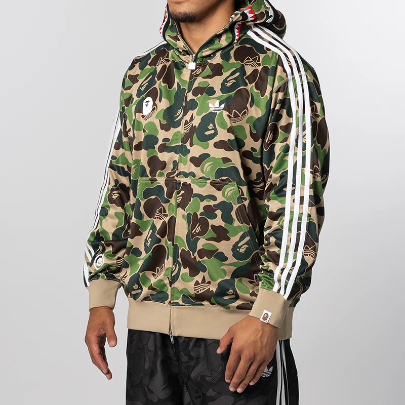 X Bape Shark Track Hoodie Jacket - Crew Green - Image 5