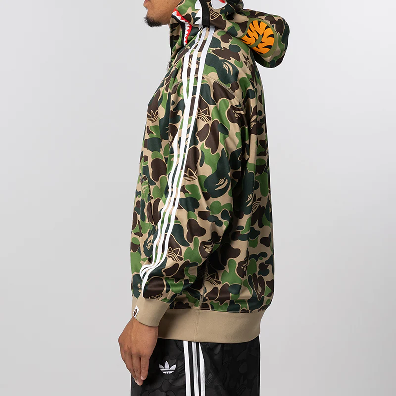 X Bape Shark Track Hoodie Jacket - Crew Green - Image 6