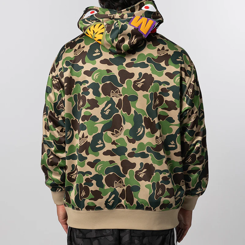 X Bape Shark Track Hoodie Jacket - Crew Green - Image 7