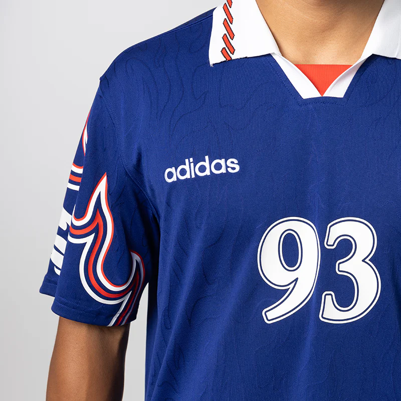 X Bape Short Sleeve Flame Jersey - Japan Blue - Image 5