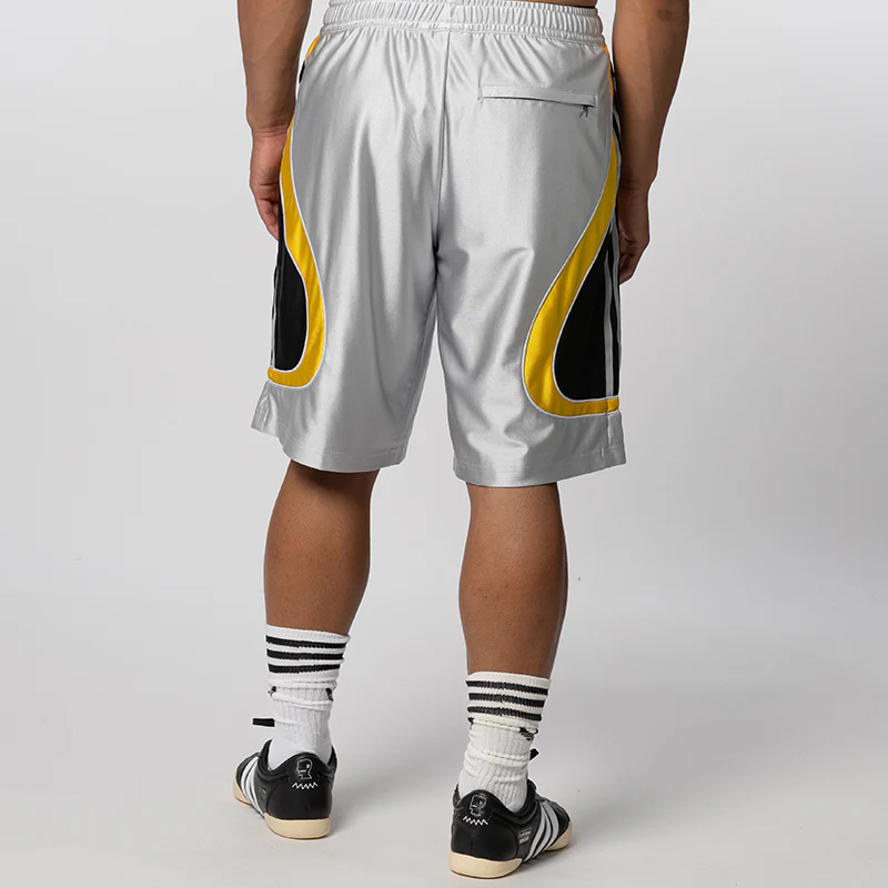 X Brain Dead Football Short - Silver Metallic - Image 4