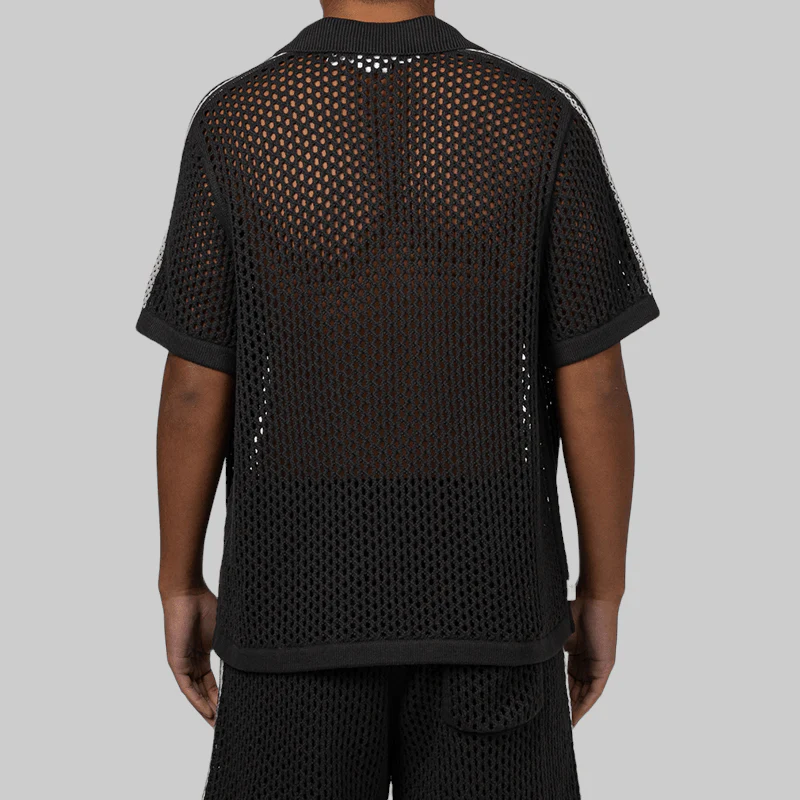 X CLOT By Edison Chen Crochet Polo - Carbon - Image 3