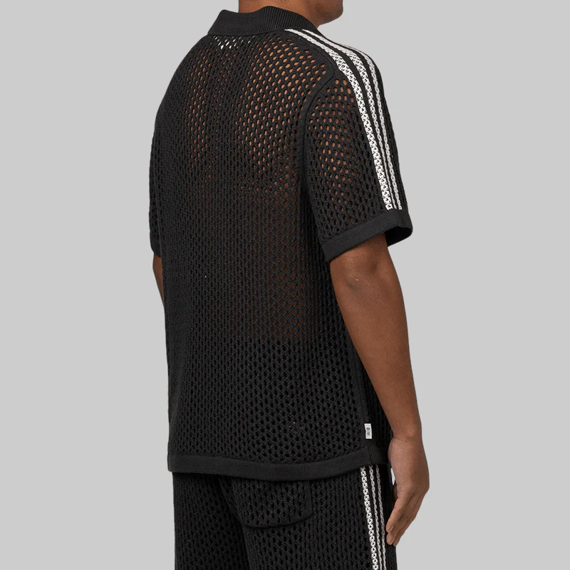 X CLOT By Edison Chen Crochet Polo - Carbon - Image 4
