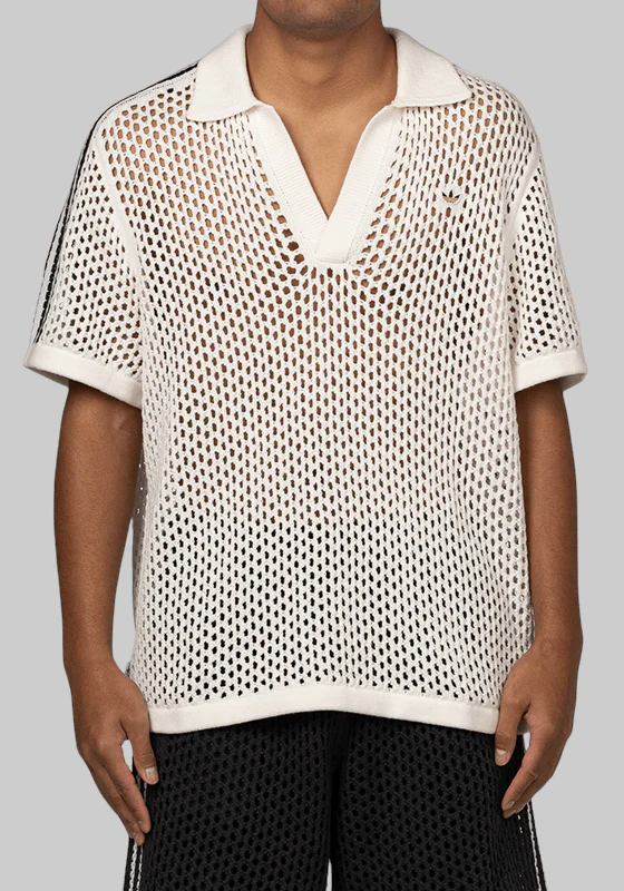 X CLOT By Edison Chen Crochet Polo - Cloud White