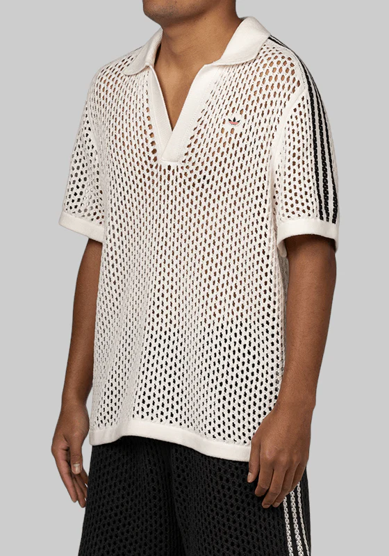 X CLOT By Edison Chen Crochet Polo - Cloud White - Image 2