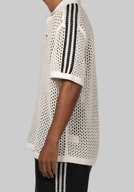 X CLOT By Edison Chen Crochet Polo - Cloud White - Image 3