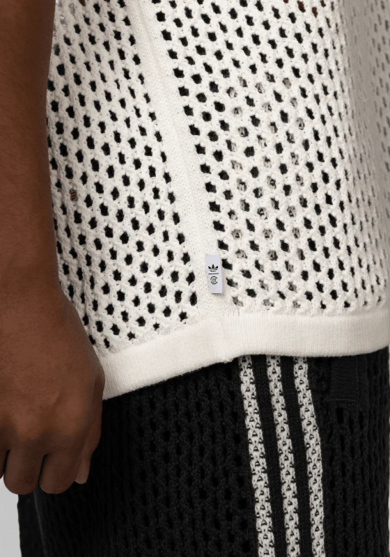 X CLOT By Edison Chen Crochet Polo - Cloud White - Image 6