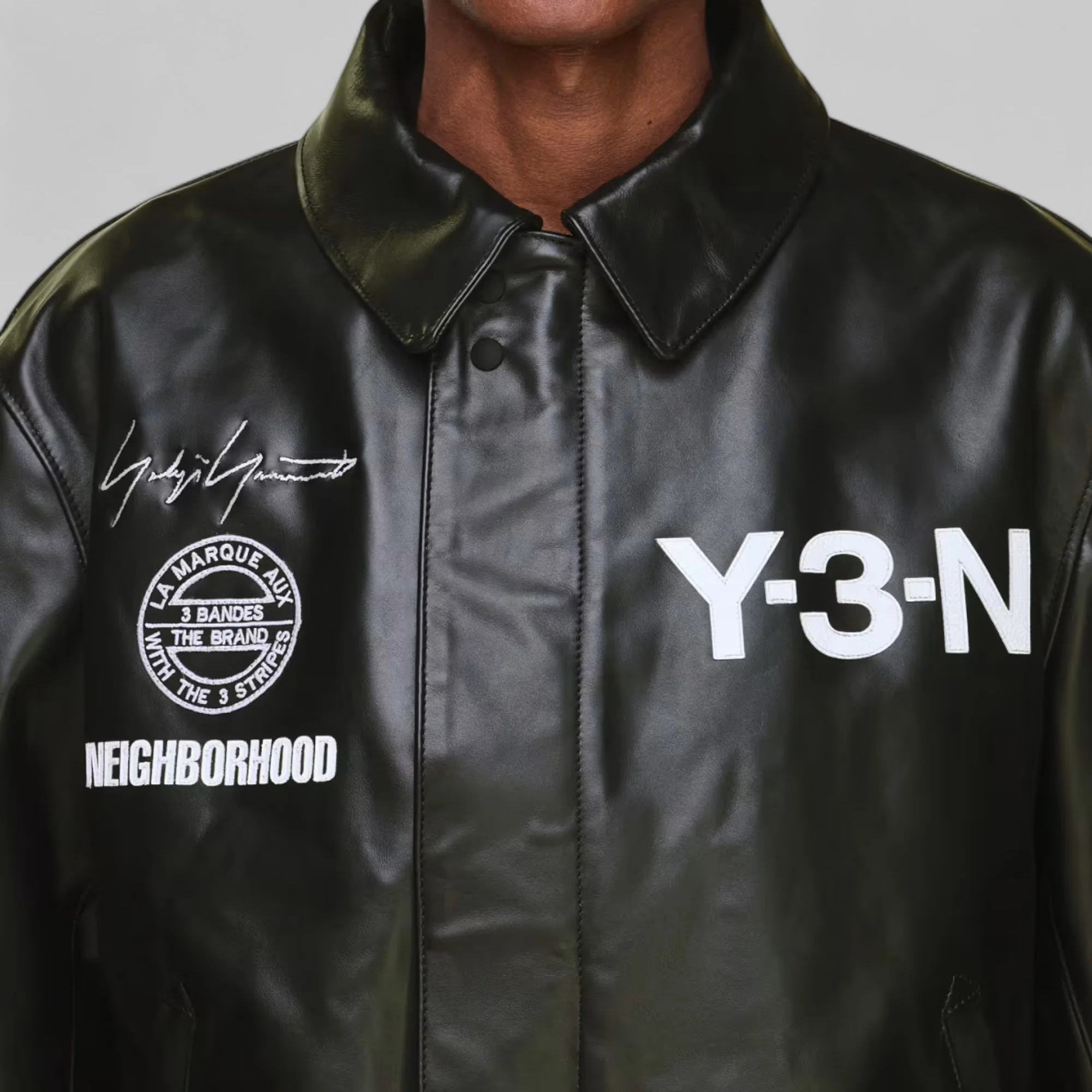 X Neighborhood X Dainese Leather Bomber Jacket - Black - Image 2