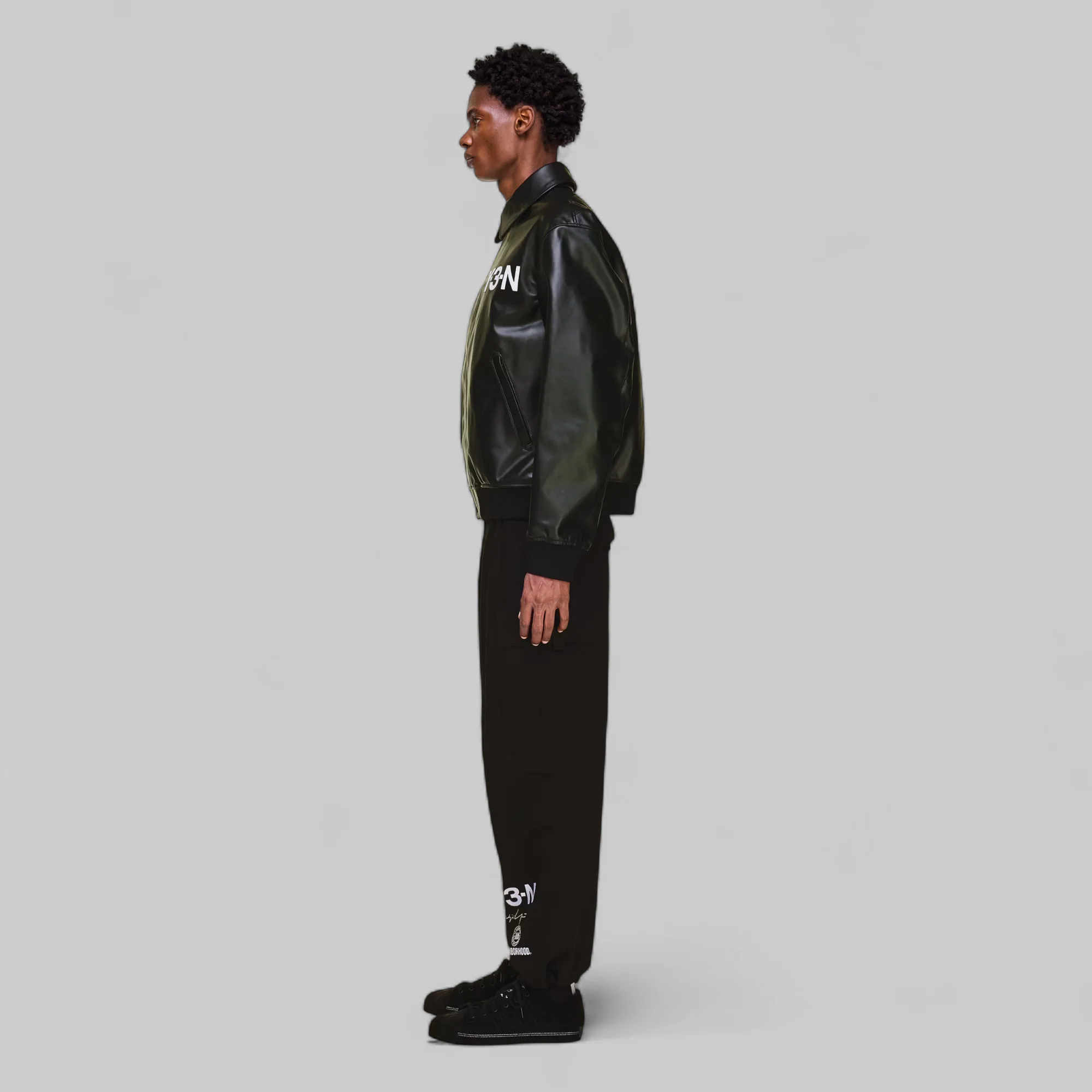 X Neighborhood X Dainese Leather Bomber Jacket - Black - Image 6