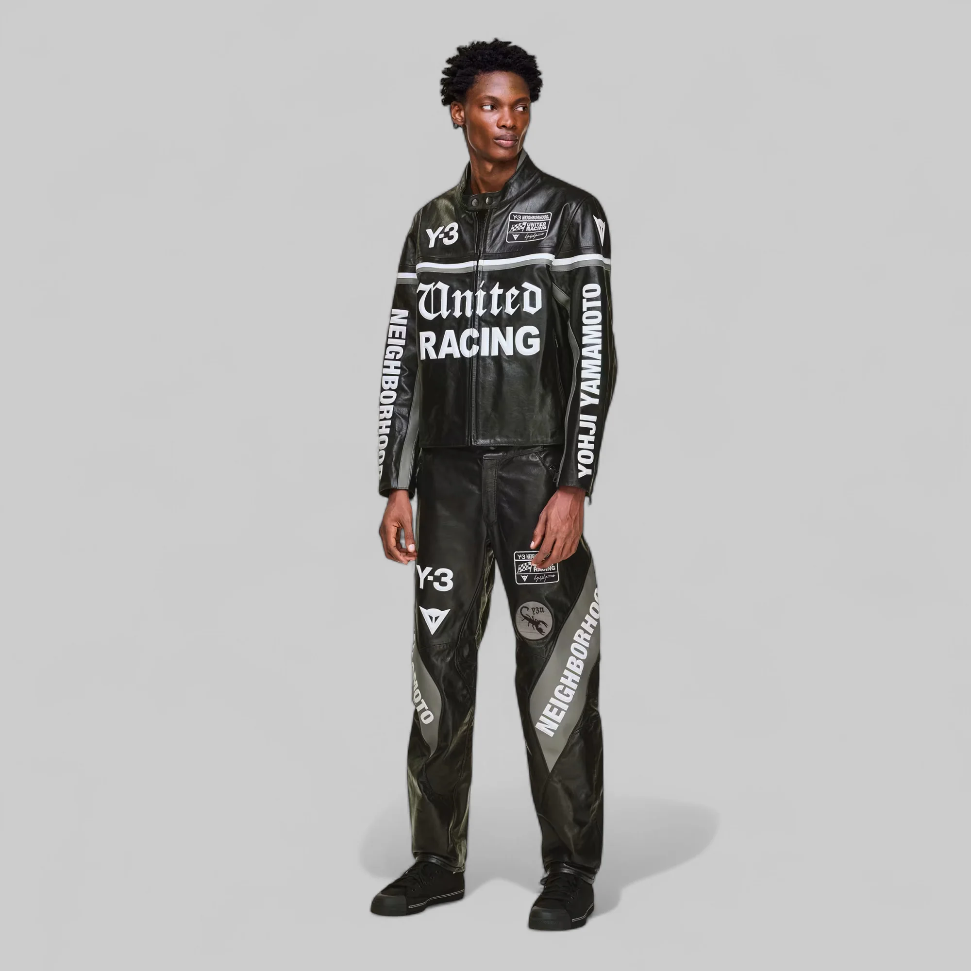 X Neighborhood X Dainese Leather Racer Jacket - Black - Image 6