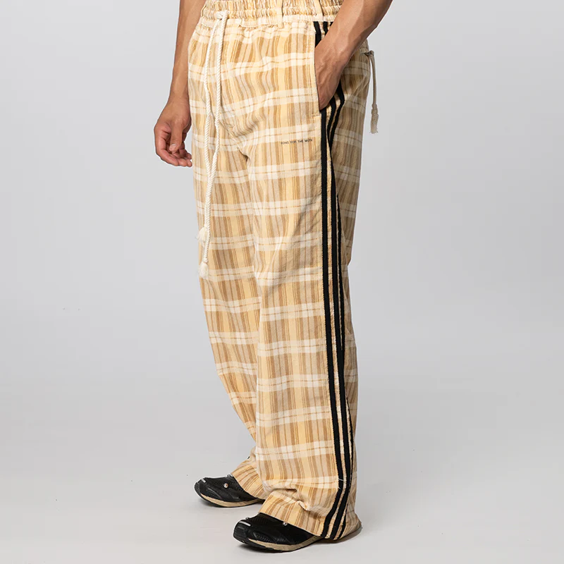 X Song For The Mute ADI006 Plaid Pant - Wonder White - Image 2