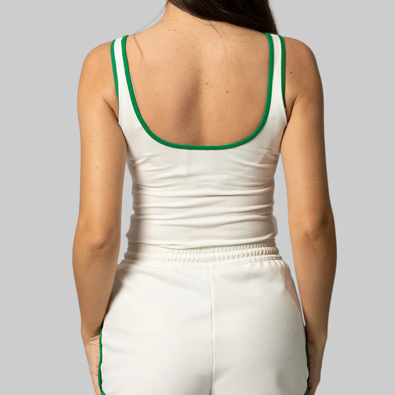X Sporty & Rich Tank - Off White/Green - Image 4