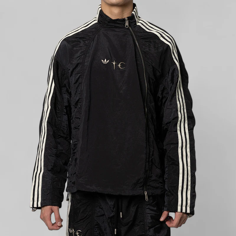 X Thug Club Woven Track Top - Black/Silver Metallic