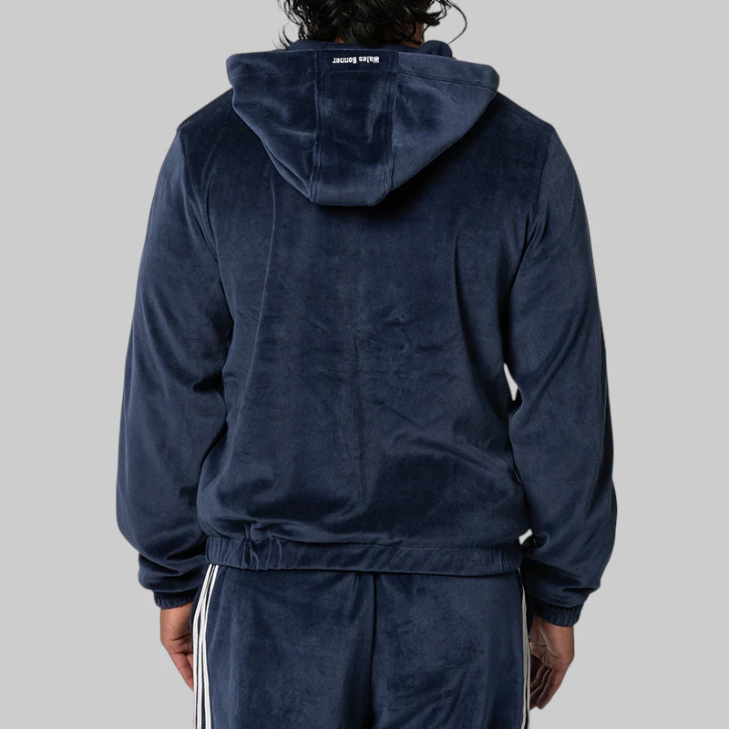 X Wales Bonner Velour Track Jacket - Collegiate Navy - Image 4