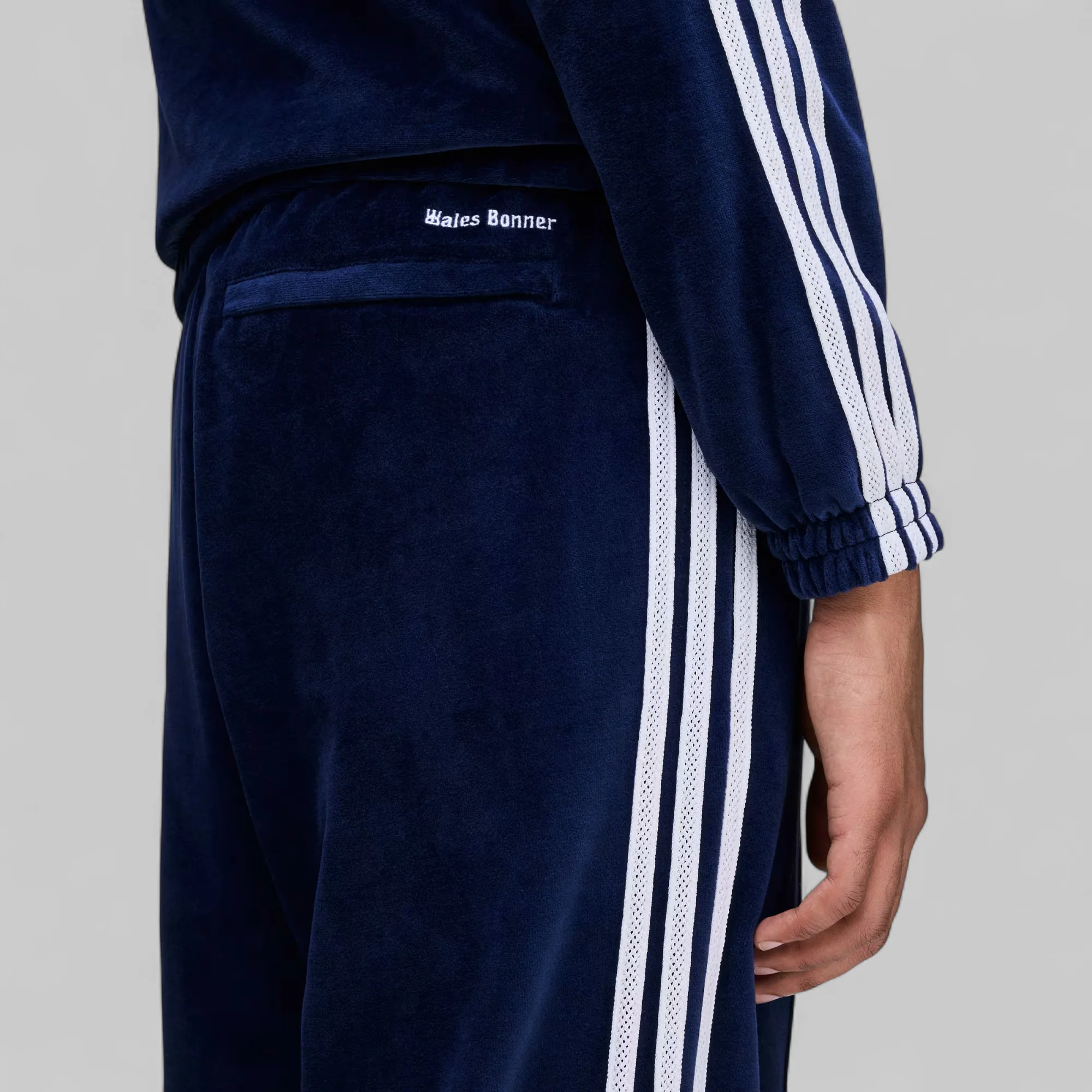X Wales Bonner Velour Trackpant - Collegiate Navy - Image 11