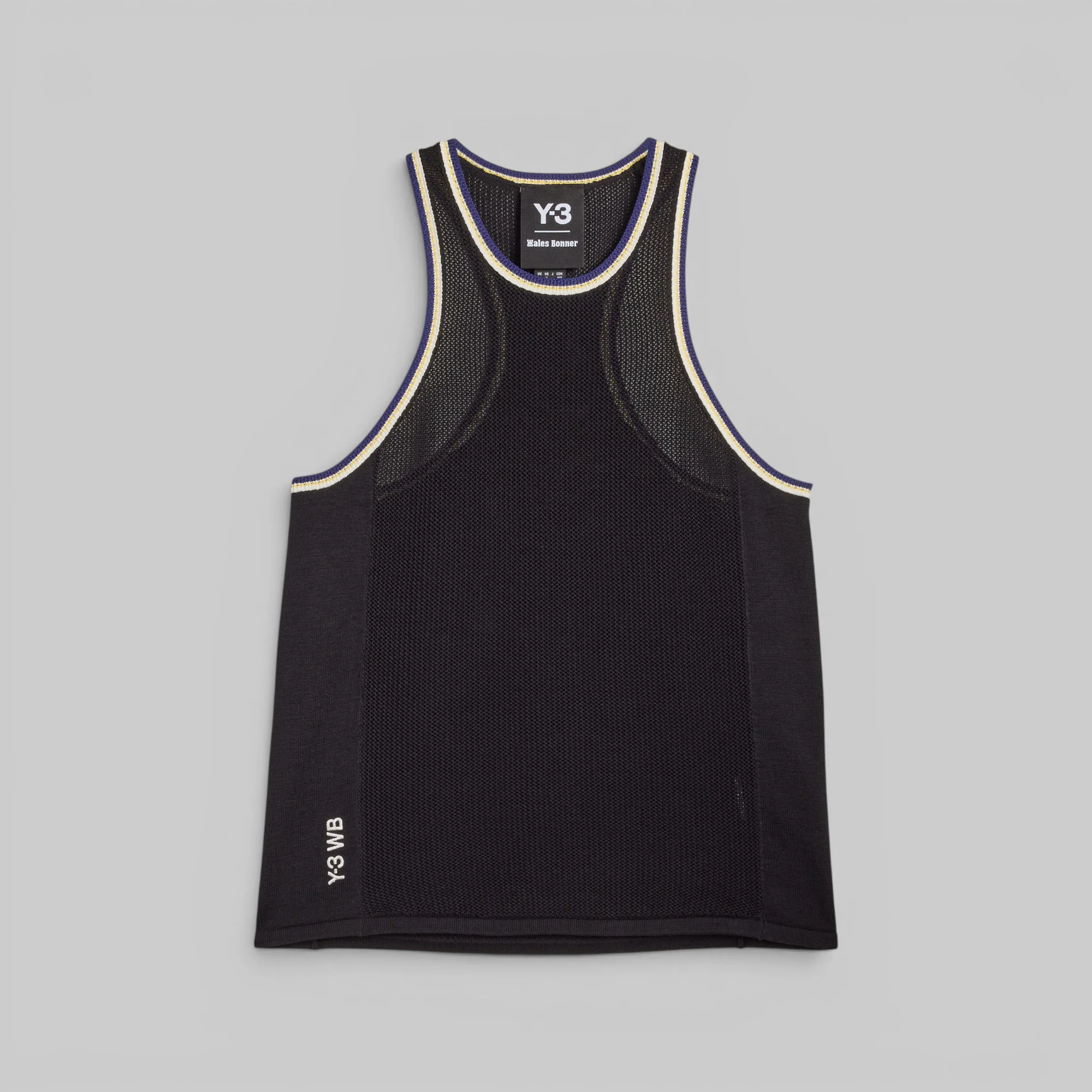 Y-3 by Wales Bonner Sheer Knit Tank - Black - Image 3