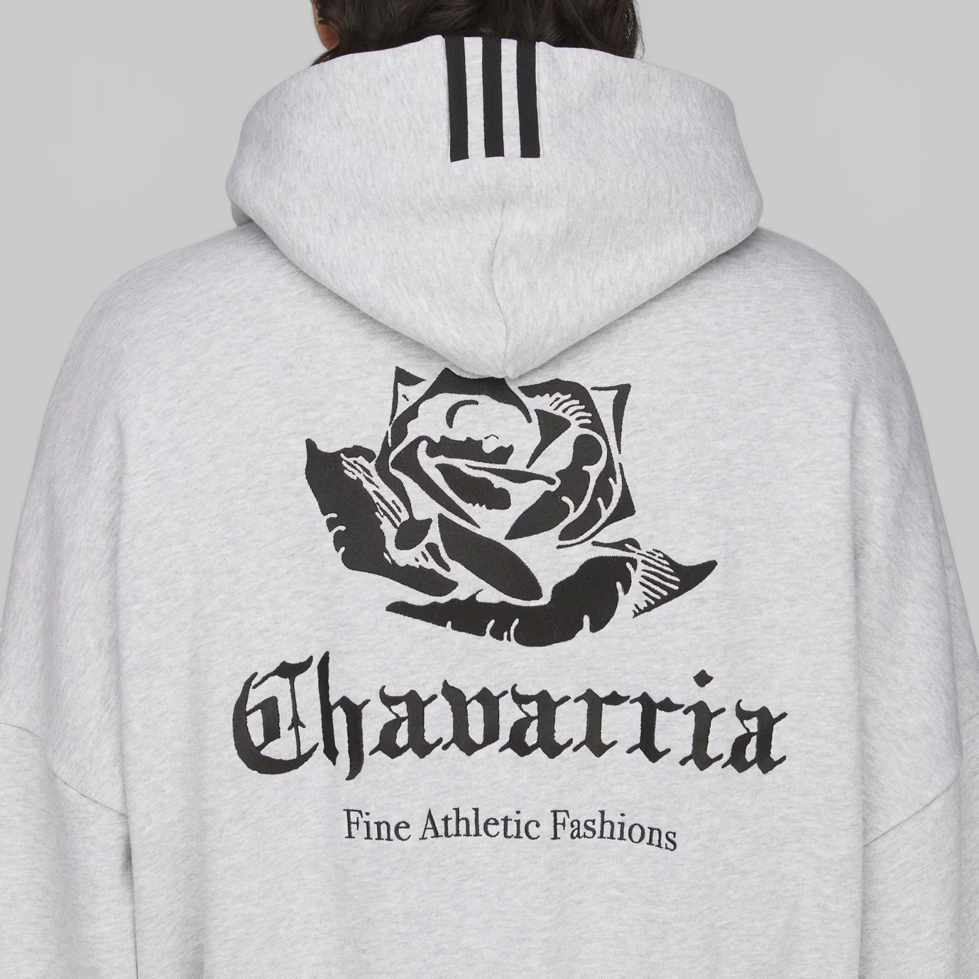 X Willy Chavarria Full Zip Hoodie - Light Grey Heather - Image 3