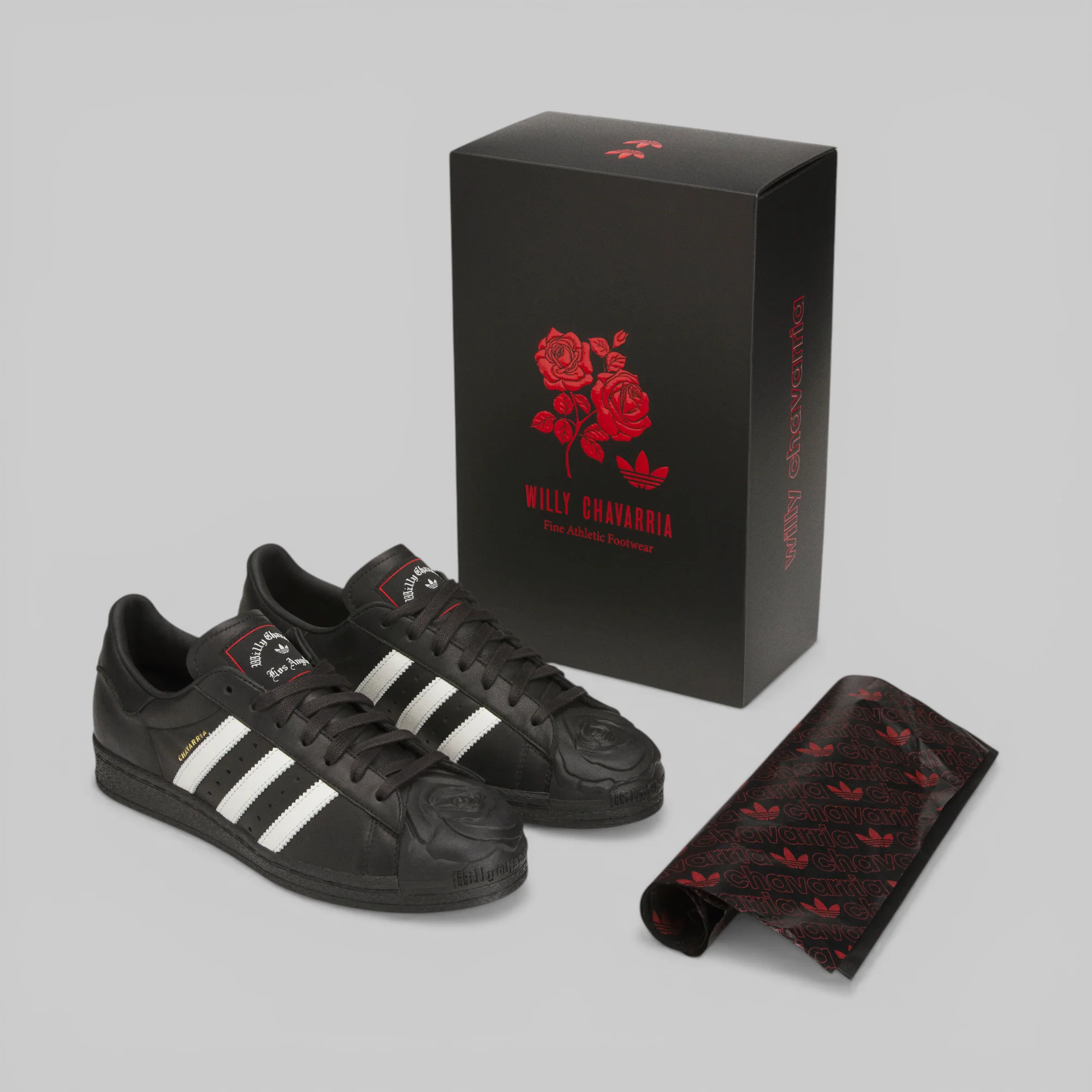 X Willy Chavarria Superstar - Black/White/Red - Image 8