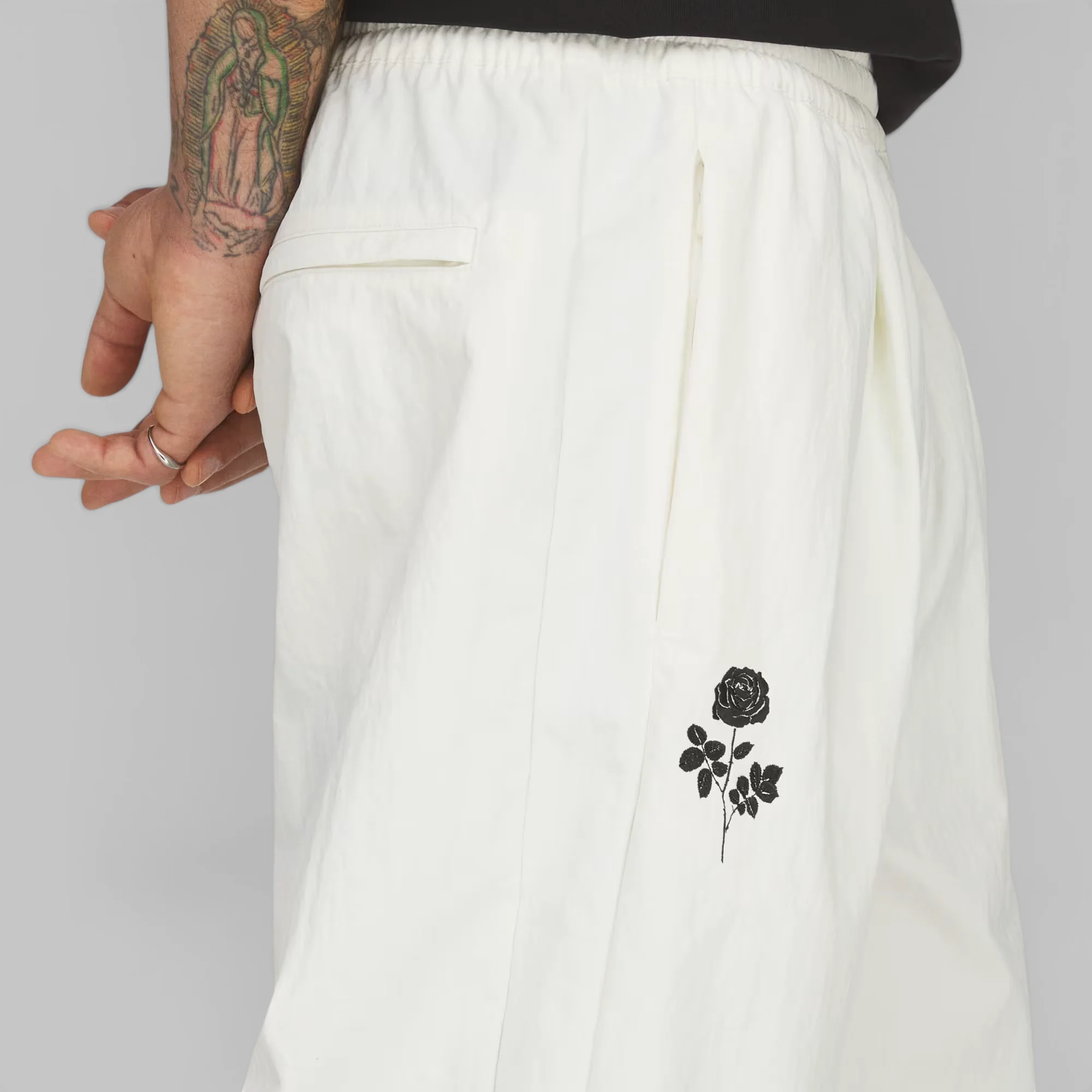 X Willy Chavarria Woven Track Pant - Off White - Image 4