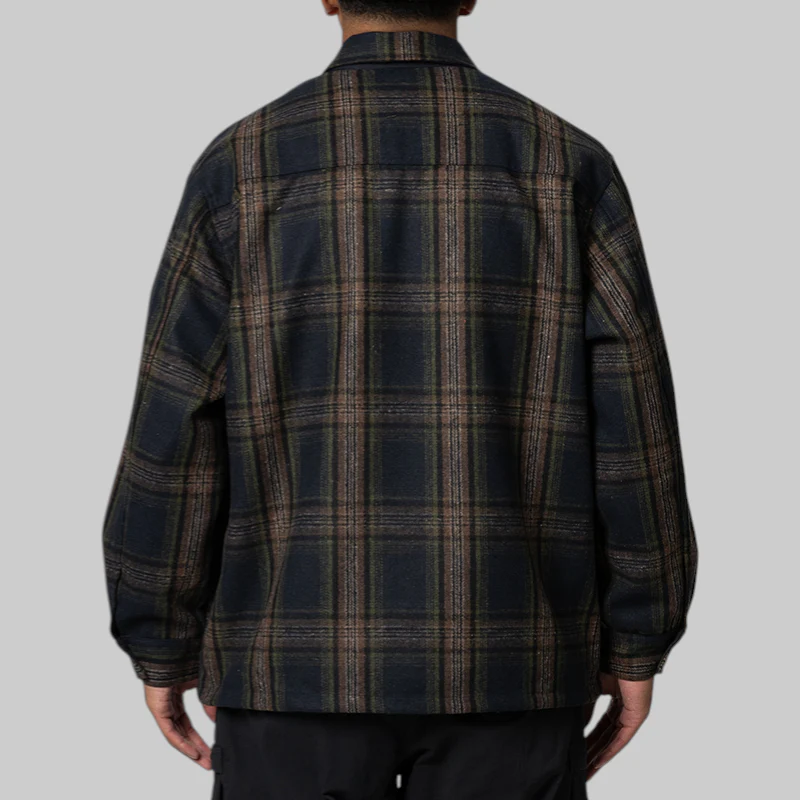 Zip Thru Long Sleeve Shirt - Navy - Image 4
