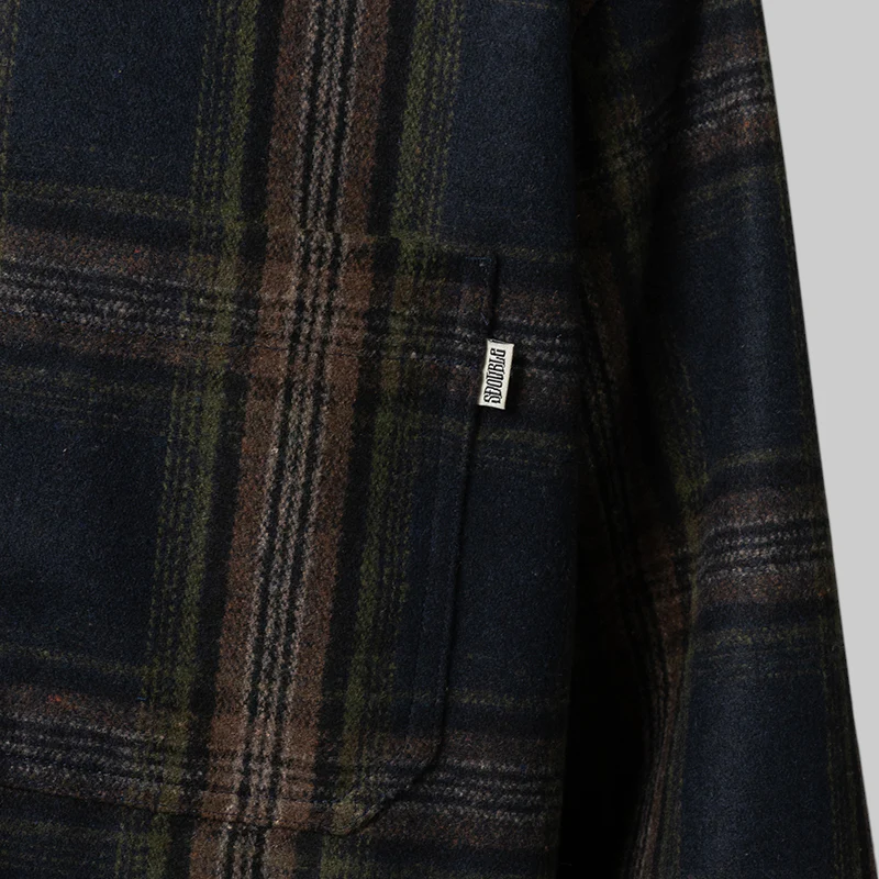 Zip Thru Long Sleeve Shirt - Navy - Image 5