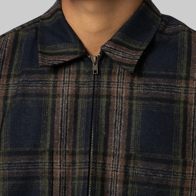Zip Thru Long Sleeve Shirt - Navy - Image 6