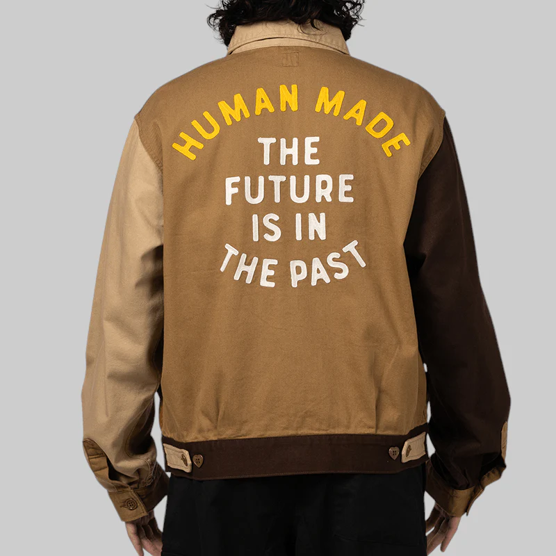 Zip-Up Work Jacket - Brown - Image 2