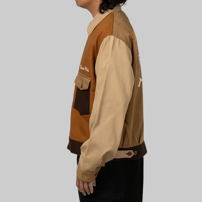 Zip-Up Work Jacket - Brown - Image 4