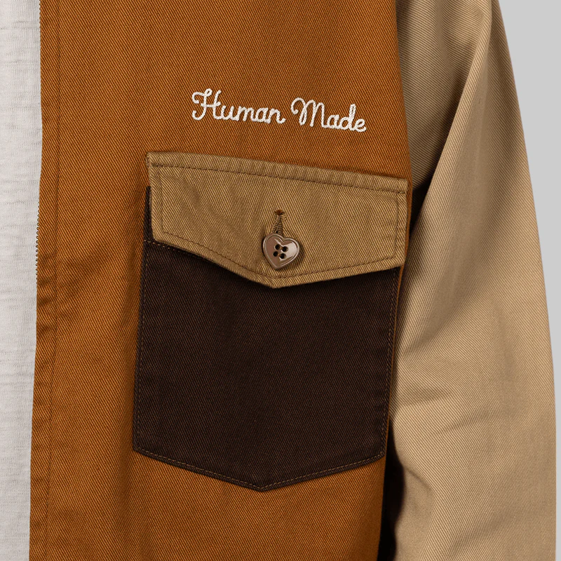 Zip-Up Work Jacket - Brown - Image 7