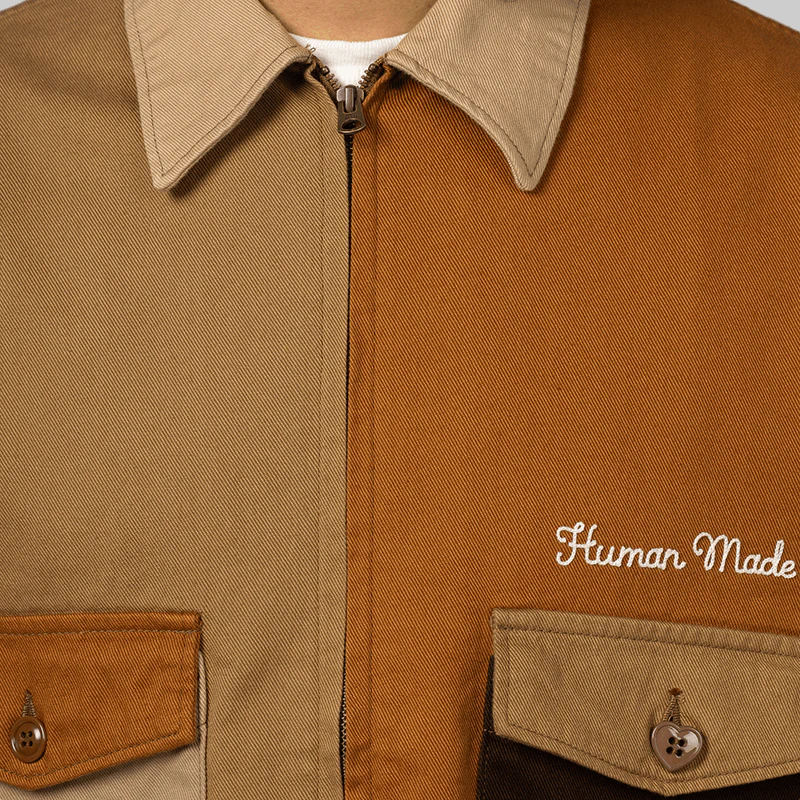 Zip-Up Work Jacket - Brown - Image 9